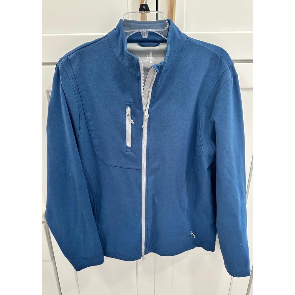 Johnnie-O Mens Blue Full Zip Performance‎ Jacket Mock Neck Size Medium